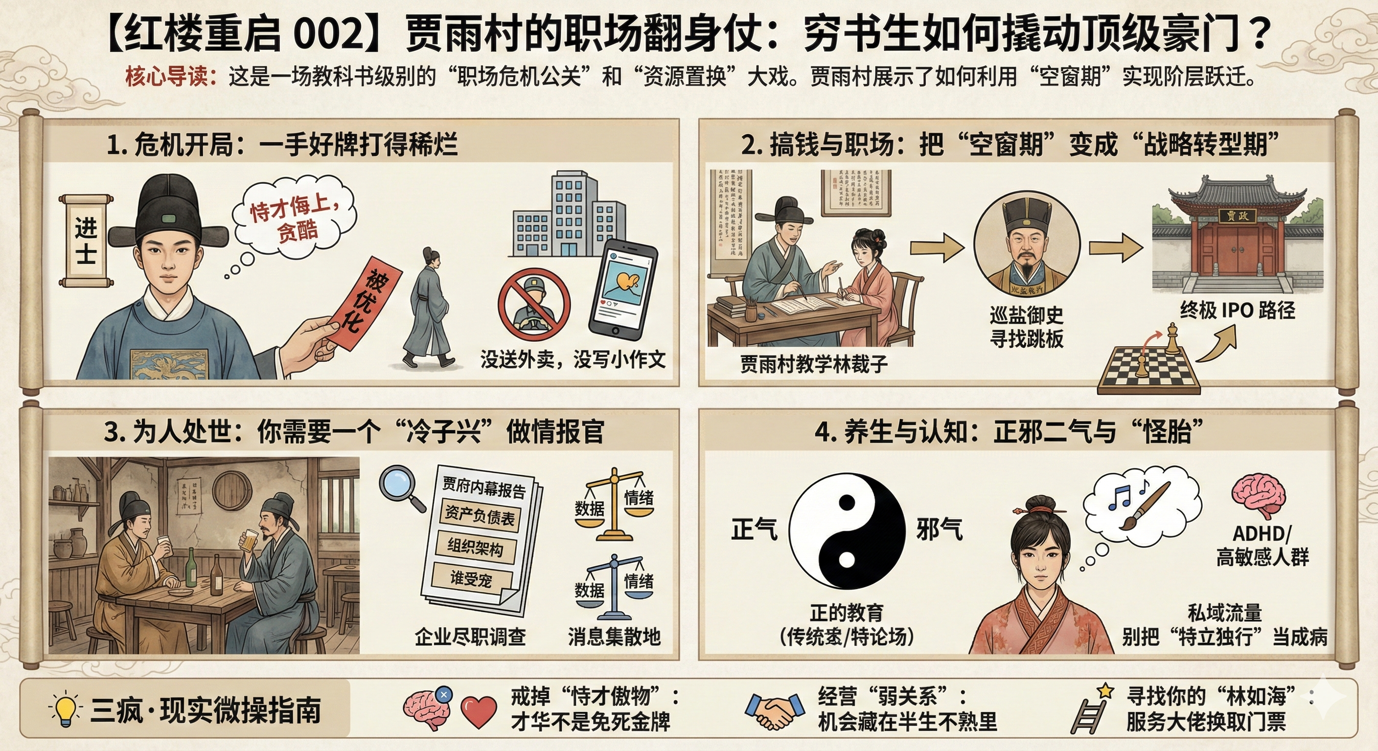 【红楼重启 002】贾雨村的职场翻身仗：穷书生如何撬动顶级豪门？