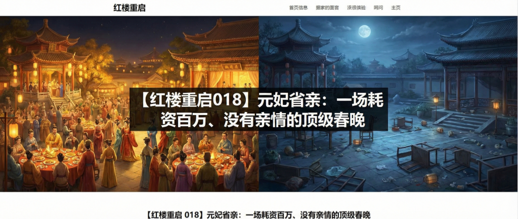 【红楼重启 018】元妃省亲：一场耗资百万、没有亲情的顶级春晚