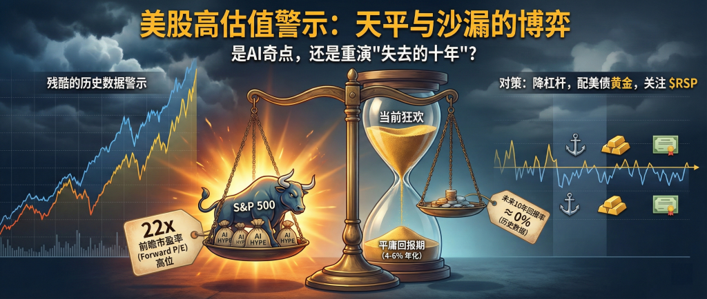 历史铁律警告：在22倍市盈率买入美股，未来十年回报归零？